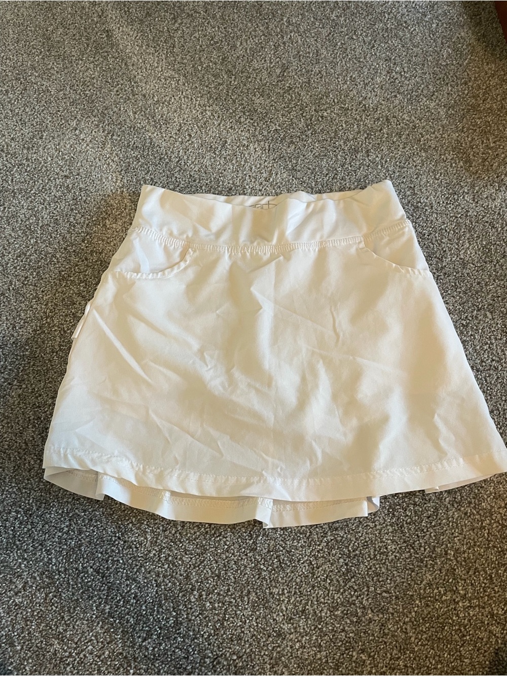 Girls' White Active Skort with Built-In Shorts